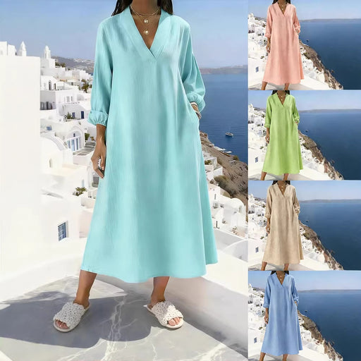 straight-cut v-neck dress - MRSLM