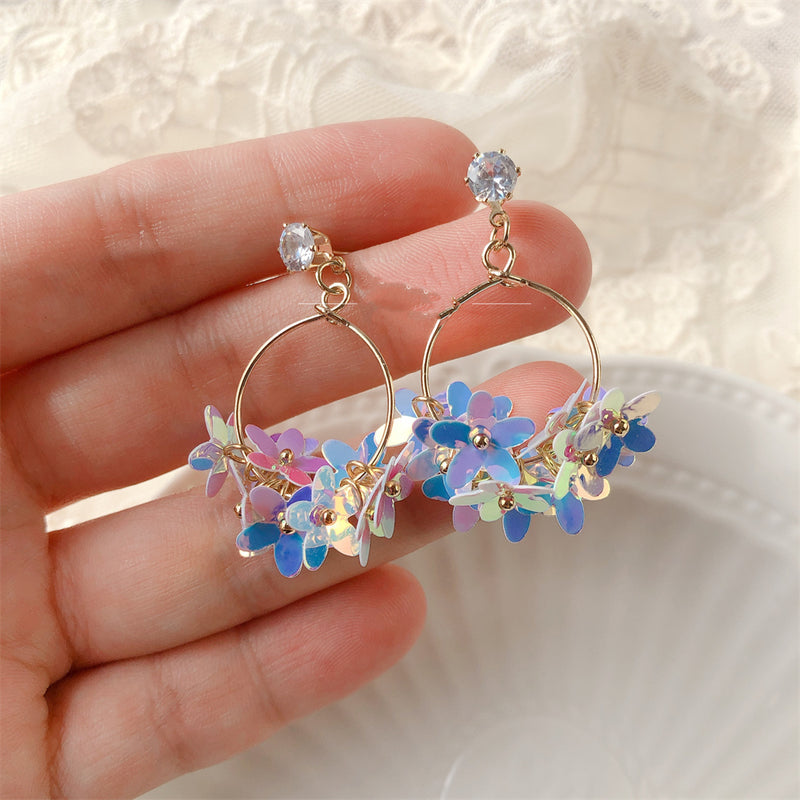 handmade blue fairy tale earrings, view 4 - MRSLM