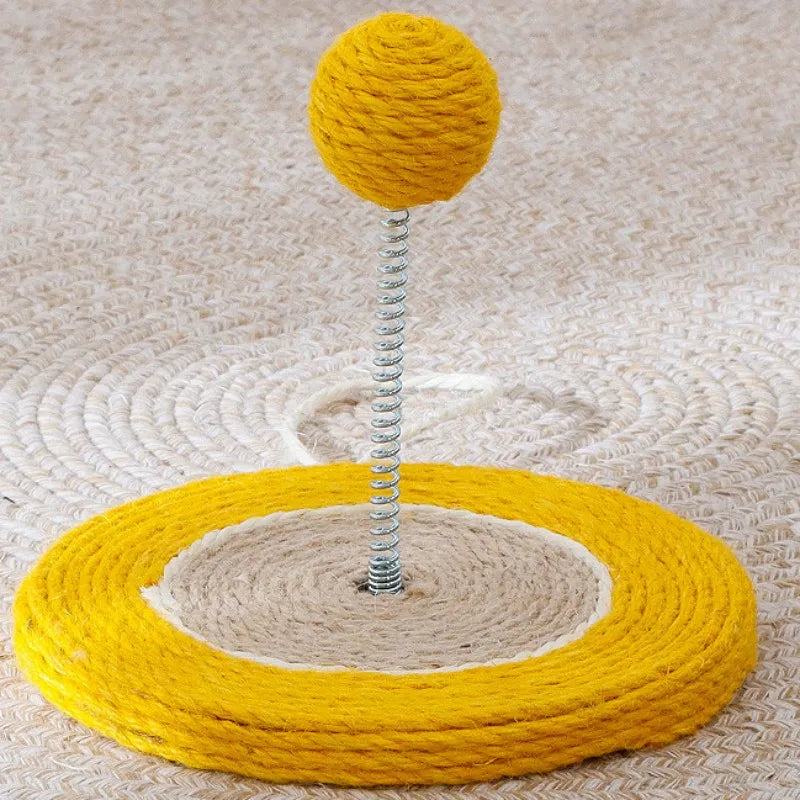 cat scratch board with sisal ball toy, view 3 - MRSLM