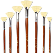 7-piece hog bristle fan brush set, view 2 - MRSLM