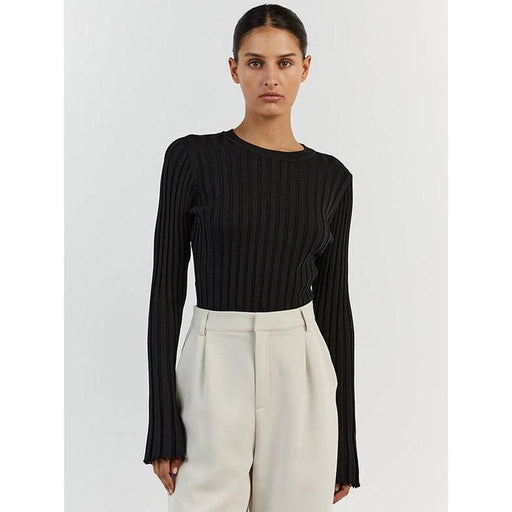 knitted flare sleeve pullover, view 2 - MRSLM