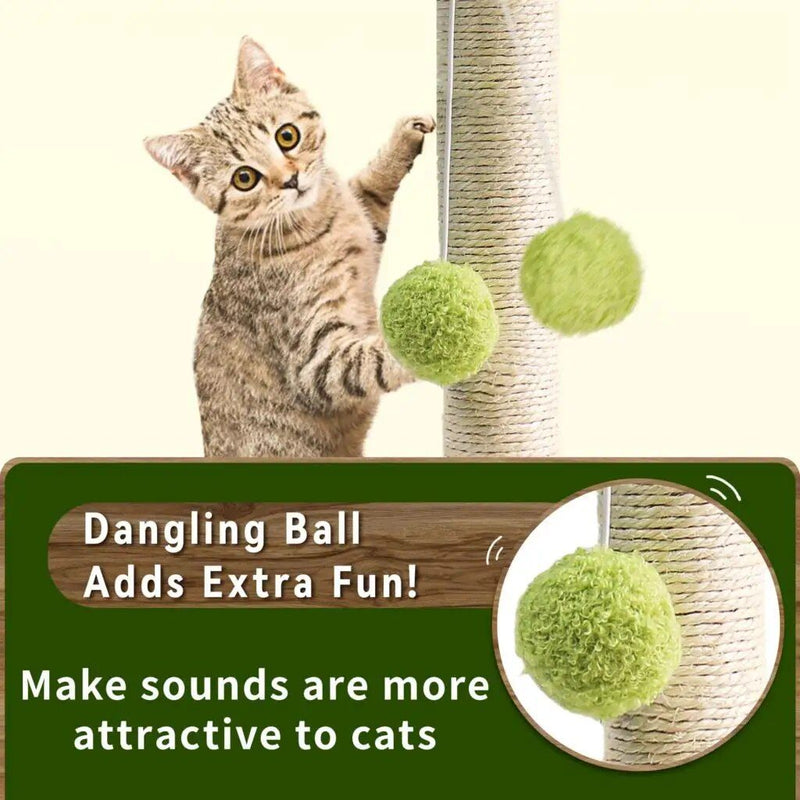 green leafy cat scratching post, view 9 - MRSLM