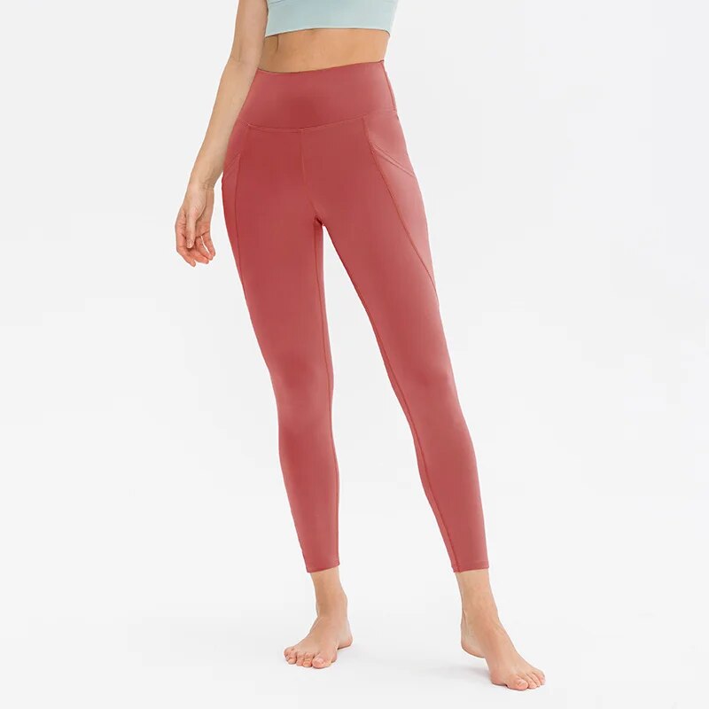 high-waist yoga leggings with pockets, view 12 - MRSLM