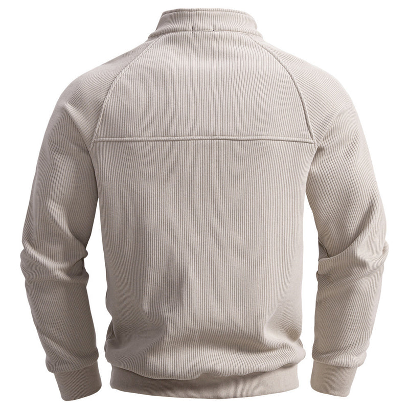Half Zipper Sweater Stand-up Collar All-match Fleece Men's Sweater Top