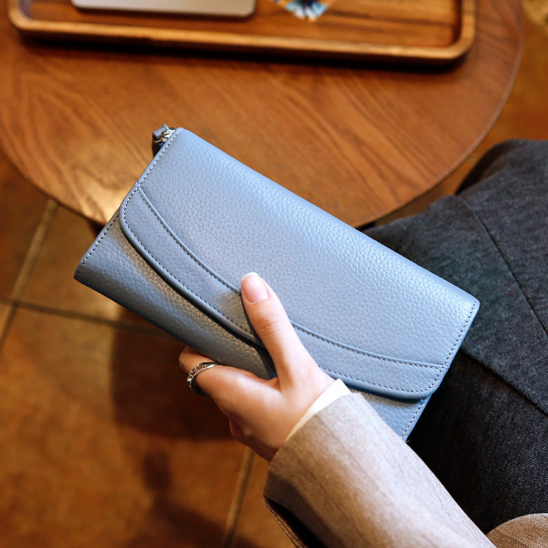 women's long leather clutch, view 3 - MRSLM