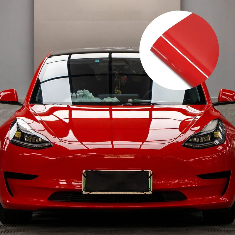 ultra glossy red car vinyl wrap film, view 3 - MRSLM