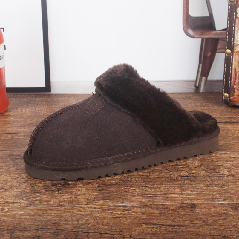cowhide warm slippers, view 10 - MRSLM