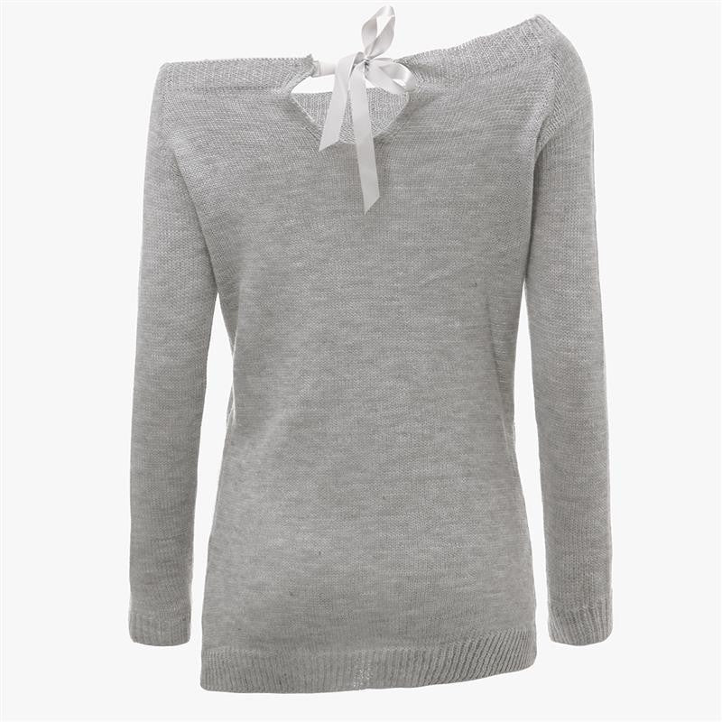 women's knitted pullover sweater, view 3 - MRSLM
