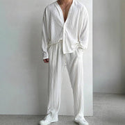 men's button shirt and trousers set, view 6 - MRSLM