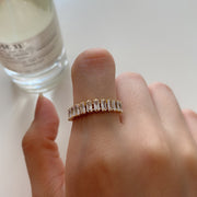 sparkling sterling silver rectangle ring - MRSLM