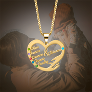 birthstone heart pendant necklace, view 2 - MRSLM