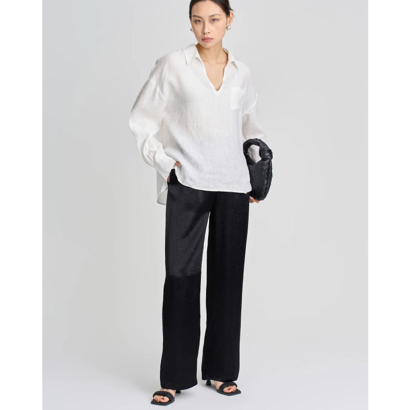 Linen V-neck shirt, view 13 - MRSLM