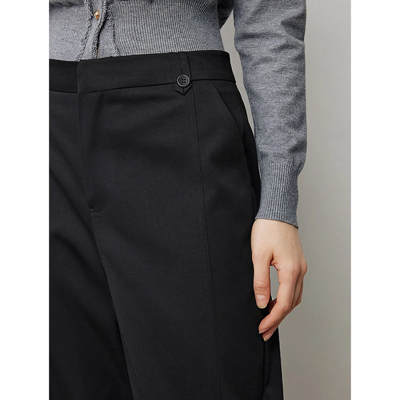 women's ankle-length black casual pants, view 5 - MRSLM