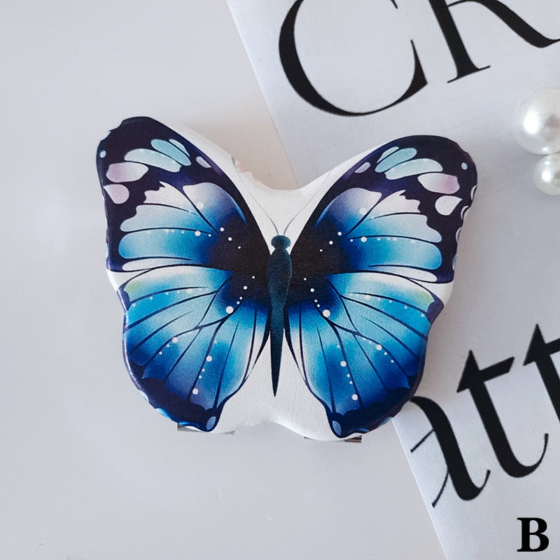 compact folding butterfly makeup mirror, view 4 - MRSLM