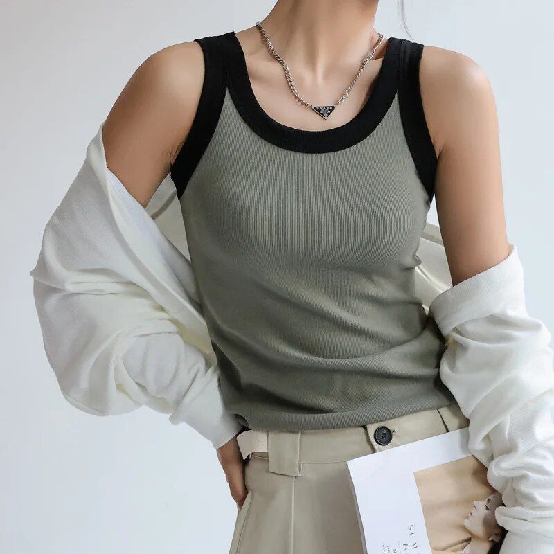 knitted ribbed camisole for women, view 5 - MRSLM