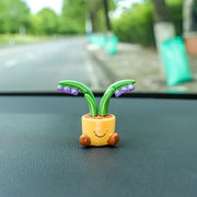 cartoon flower pot car decoration, view 2 - MRSLM