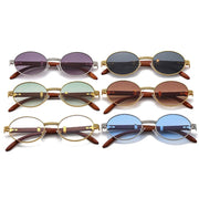 Retro oval gradient lens sunglasses, view 12 - MRSLM