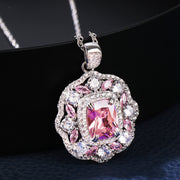 925 silver petal gem necklace, view 5 - MRSLM