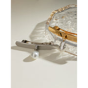 18k gold plated pearl hair clip, view 5 - MRSLM