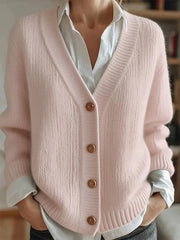 women's solid color button cardigan, view 13 - MRSLM