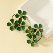 Camellia flower dangle earrings, view 3 - MRSLM