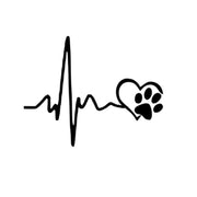 cute ecg heart and paw car decal, view 6 - MRSLM