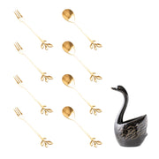 ceramic swan fruit fork set, view 10 - MRSLM