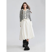 striped hooded mohair cardigan, view 6 - MRSLM