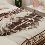 elk mountain forest cotton throw blanket, view 5 - MRSLM