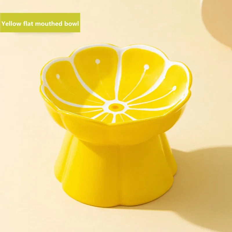 raised ceramic pet bowl, view 5 - MRSLM