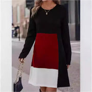 retro color-block dress, view 3 - MRSLM