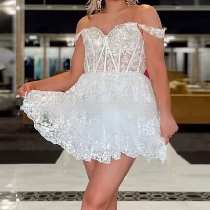 sequin short party dress, view 5 - MRSLM