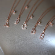 silver letter collar chain necklace, view 5 - MRSLM