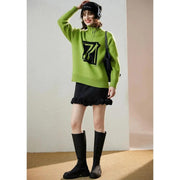 Women's thick color block sweater, view 7 - MRSLM