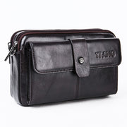 top layer cowhide messenger bag, view 5 - MRSLM