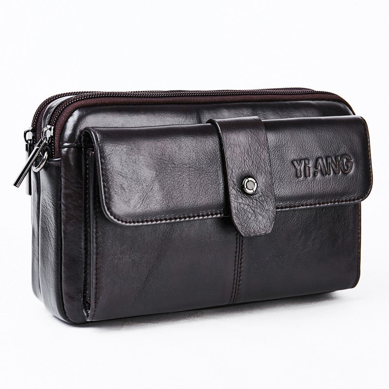top layer cowhide messenger bag, view 5 - MRSLM