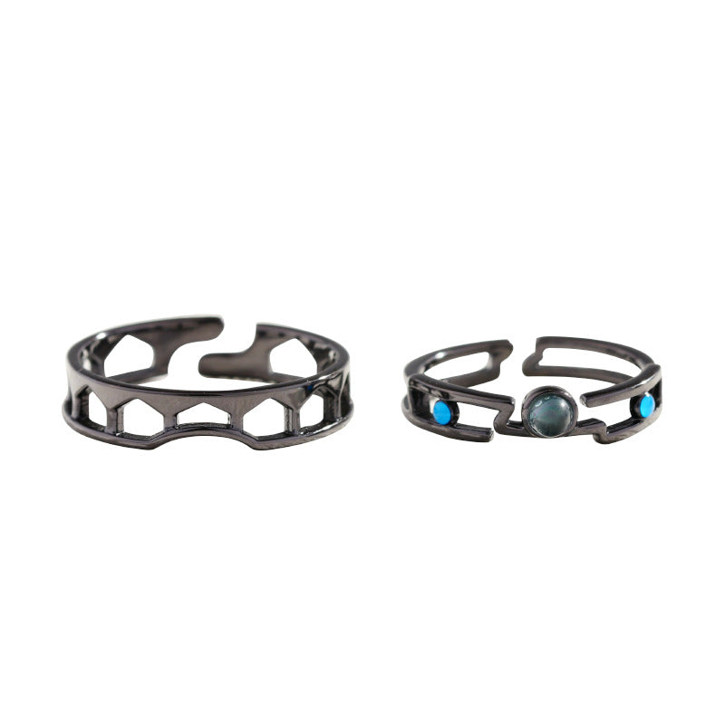 couple sterling silver rings pair, view 4 - MRSLM