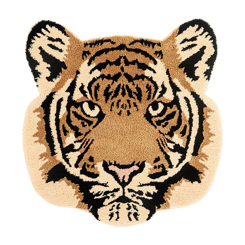 tiger head tufted rug, view 4 - MRSLM