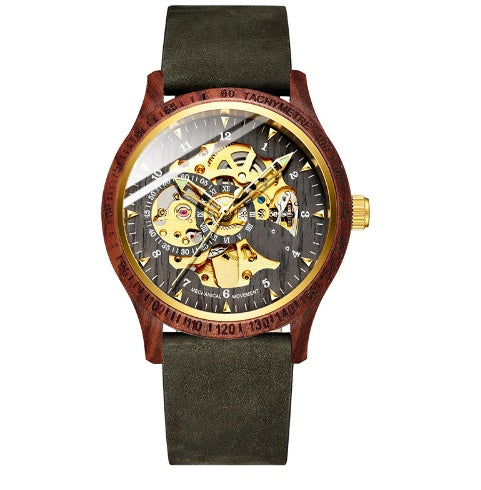 wood alloy automatic watch, view 5 - MRSLM