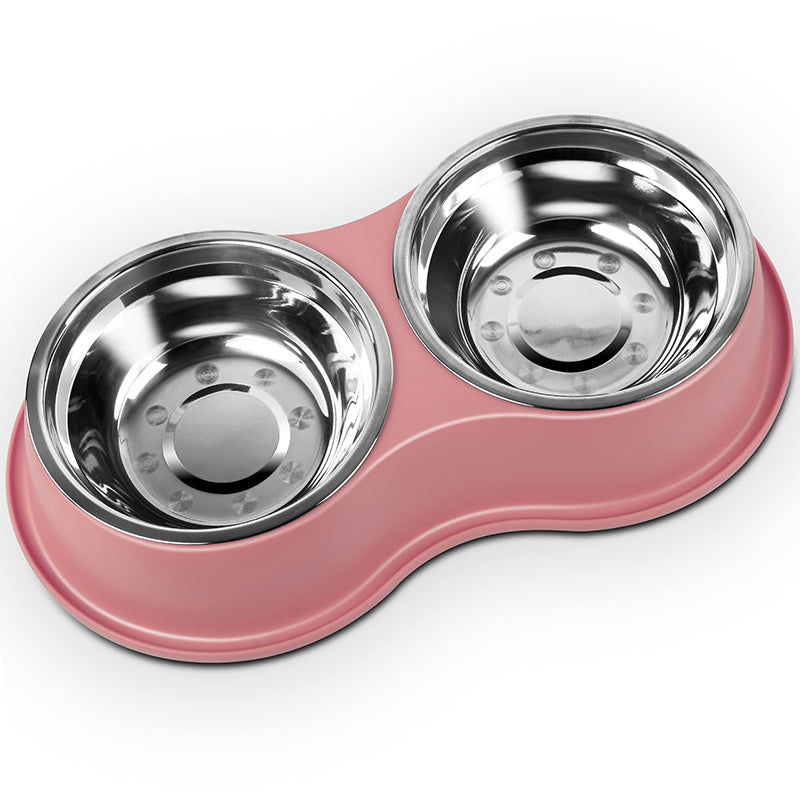 stainless steel anti-slip pet bowls set, view 4 - MRSLM