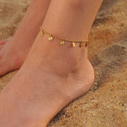 gold petal circle bead anklet - MRSLM