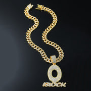 letter O pendant Cuban chain necklace - MRSLM