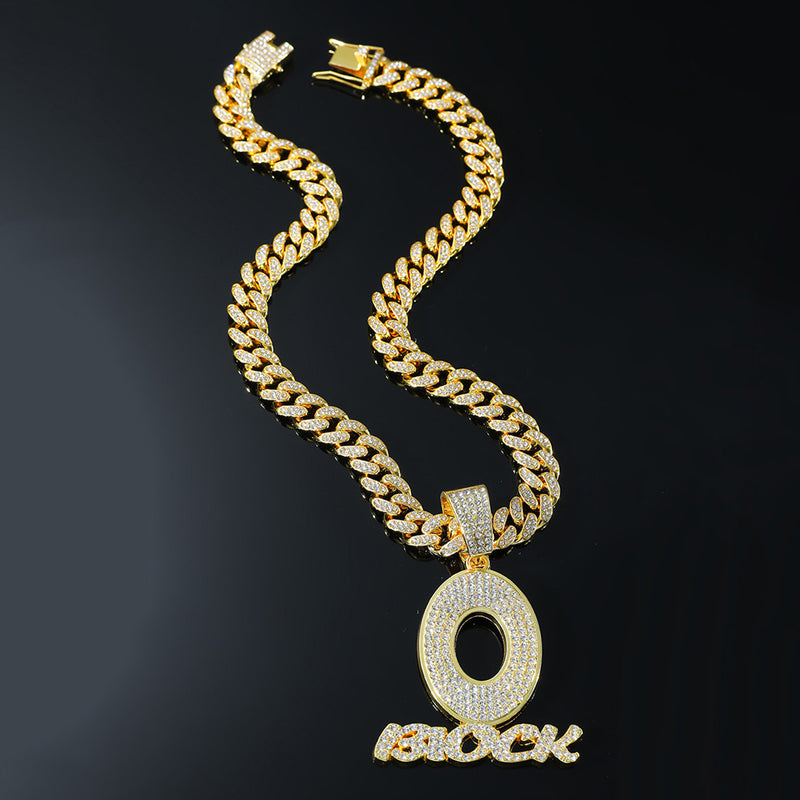 letter O pendant Cuban chain necklace - MRSLM