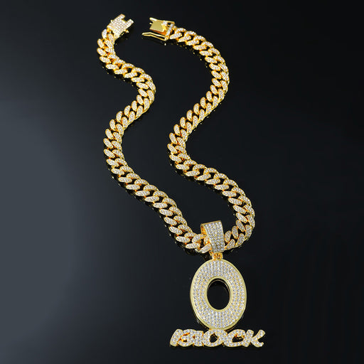 letter O pendant Cuban chain necklace - MRSLM