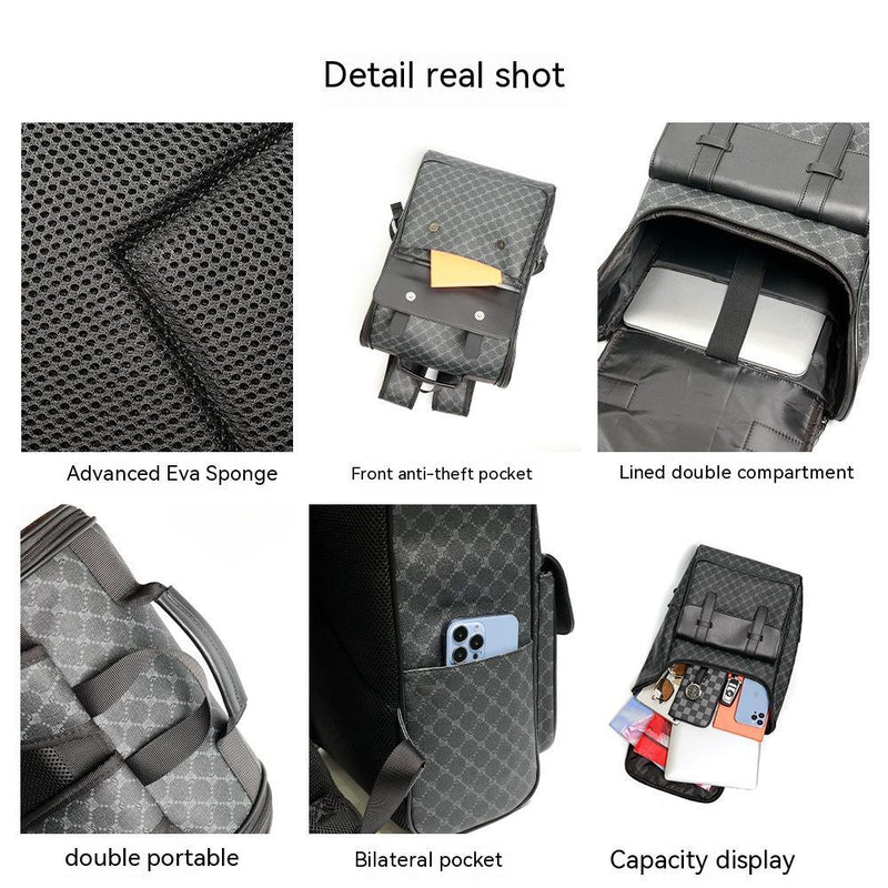 casual pu leather backpack, view 8 - MRSLM