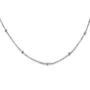 silver cross flower chain necklace, view 5 - MRSLM