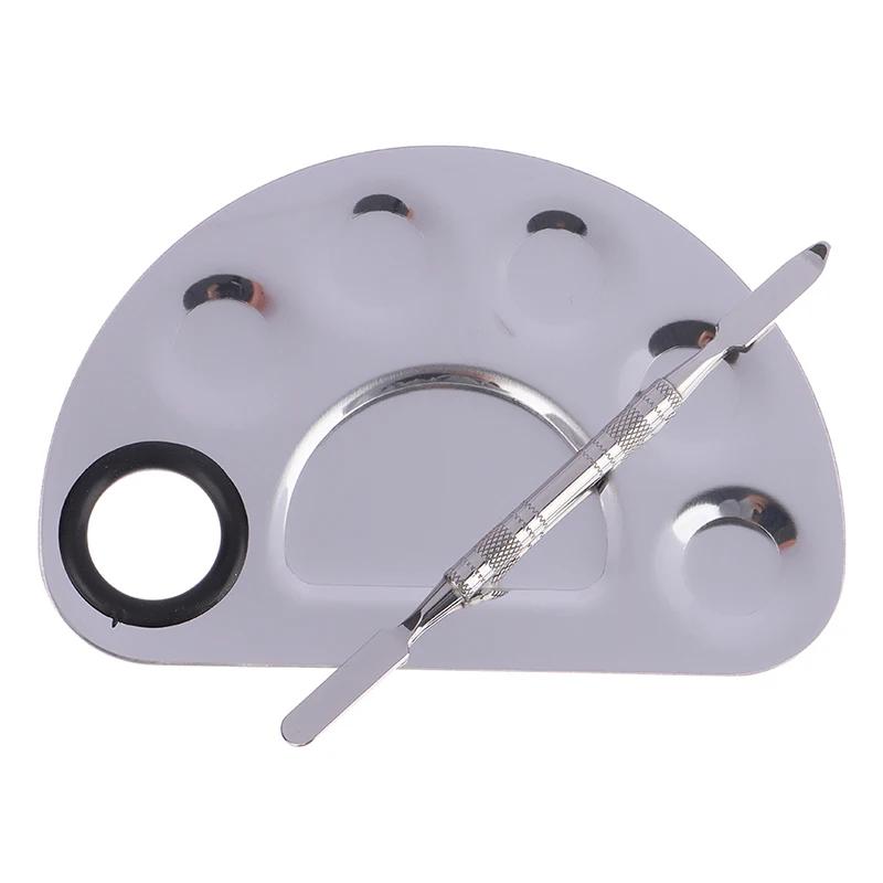 stainless steel makeup and nail art mixing palette, view 3 - MRSLM