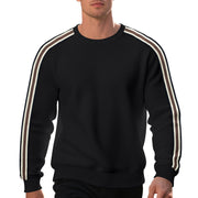 men's striped round neck sweater, view 3 - MRSLM