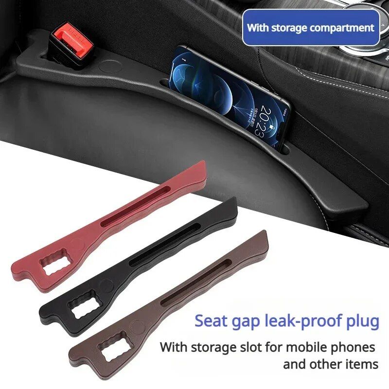 Universal Car Seat Gap Filler with Phone Holder - 2PCS, Premium PU Leather