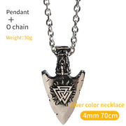 Men's vintage arrow titanium steel necklace, view 6 - MRSLM